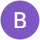 small bright purple circle with a white, uppercase letter "B" in the center