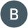 dark gray circle with a white uppercase letter "B" in the center.